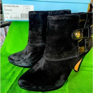 Black Suede Antonio Melani Ankle Boots